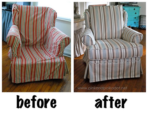 Striped Slipcover Chair