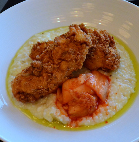 Fried Chicken with Grits and Kimchi by pjpink