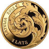 Latvia's 1 Lats in gold reverse