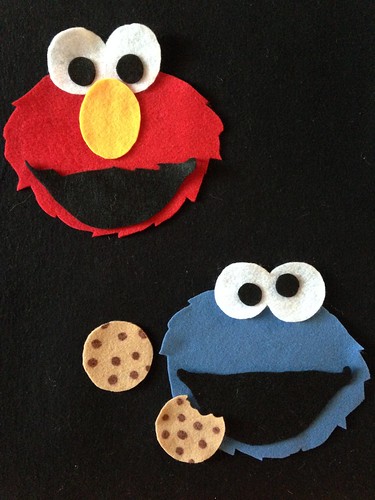 CraftyGoat's Notes: Felt Board Elmo and Cookie Monster