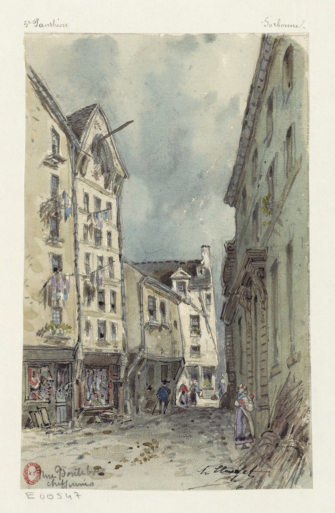 19th century Paris sketch: shabby street of 'rag and bone' collectors (hustlers)
