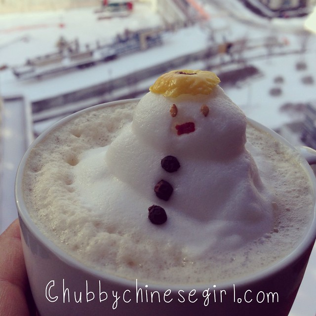 snowman 3D latte art - chubbychinesegirl