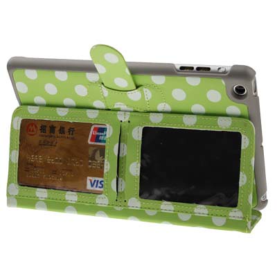 iPad Mini White Dotted Green Case by gogetsell