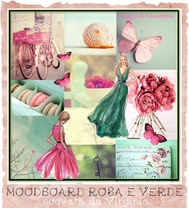 mood board rosa e verde - blog design di Only Butterfly
