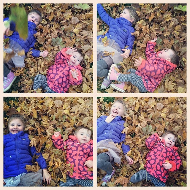 Who doesn't have fun in a pile of leaves?!