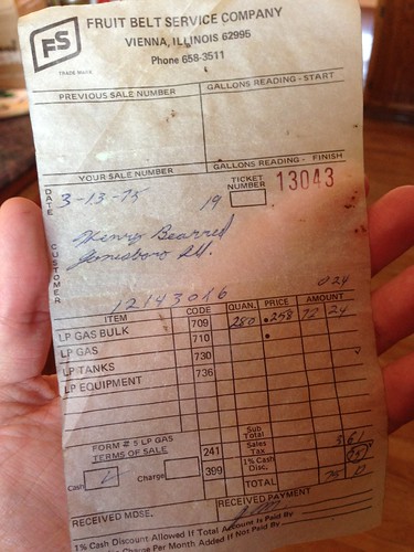 Receipt from 1975 Found in New House