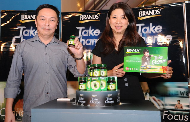 Koh Joo Siang and Carmen Liew, representatives from Cerebos Malaysia at BRAND'S new campaign launch,  BRAND'S Take Charge