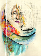 Watercolour / Pen & colour Portraits
