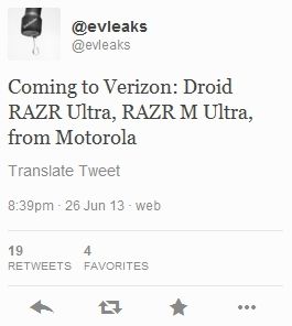 Motorola Droid RAZR Ultra  RAZR M Ultra