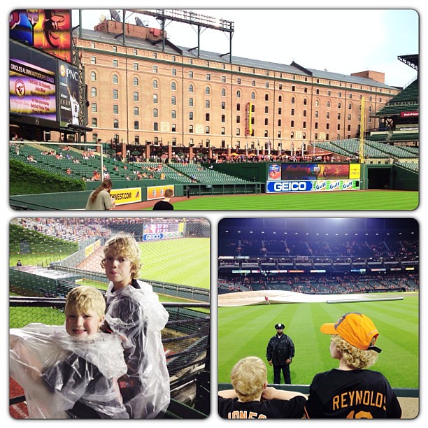 They made it through the rain delay...#latergram, #orioles, #brothers, #macefamilysummer