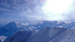 Widok ze szczytu Denali (6149m) na południe i grań szczytowa.