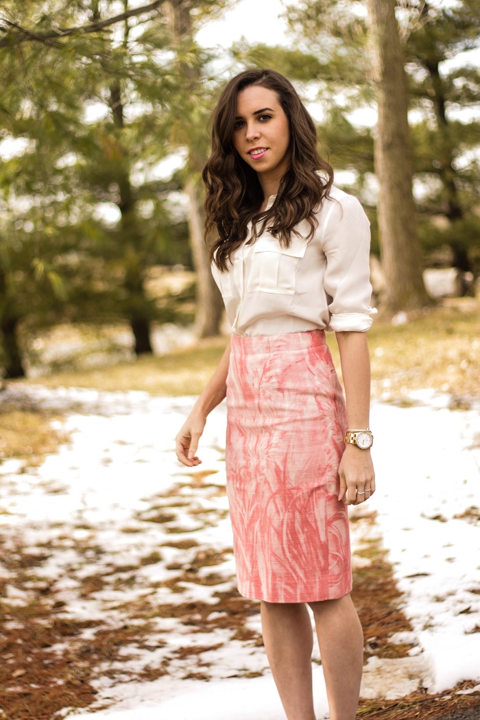 va darling. dc blogger. virginia personal style blogger. dc style. printed skirt. nude heels. white silk blouse. 3