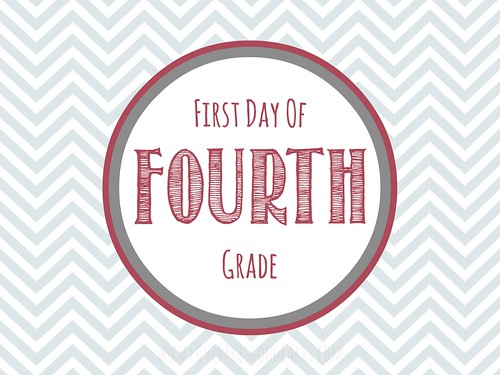 First Day of fourth grade printable.