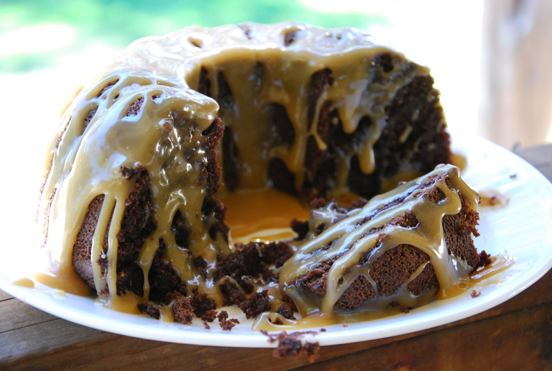 Chocolate Bundt Cake with Caramel Glaze (Gluten/Grain/Dairy-Free)