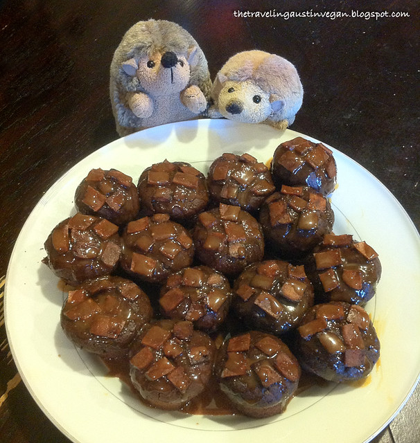 Hedgehogs With Vegan Chocolate Peanut Butter Bacon Fauxnuts 2