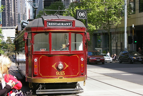 W5-class Melbourne tram in Collins St.Sta, Melbourne, Australia /Oct 3, 2013