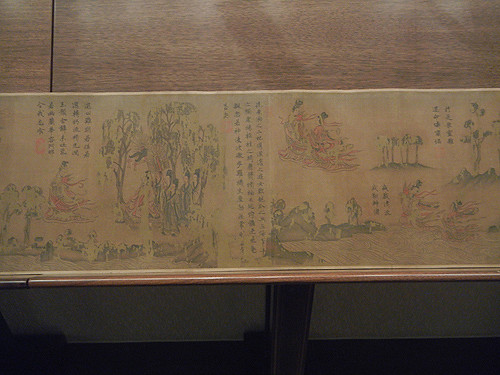 DSCN6196 _ 摹顾恺之洛神赋图 Copy of Ode to Goddess of River Luo by Kaizhi FU (detail), 佚名 Anonymous, 北宋 Northern Song Dynasty, 26.3x641.6cm, Liaoning Museum, Shenyang, China