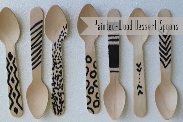 DIY Hand-painted wooden dessert spoons