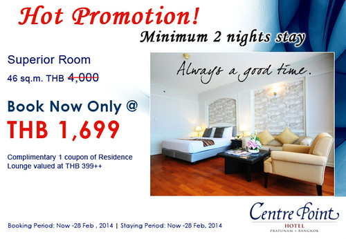 Hot Promotion! Minimum 2 nights stay at Hotel Centre Point Pratunam by centrepointhospitality