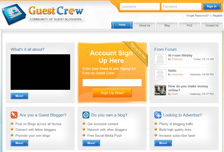 Guest Crew is one of the latest blogging communities for blogger