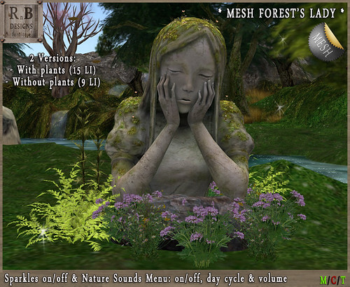 NEW ON SALE ! *RnB* Mesh Forests Lady Statue - Sounds & Sparkles -
