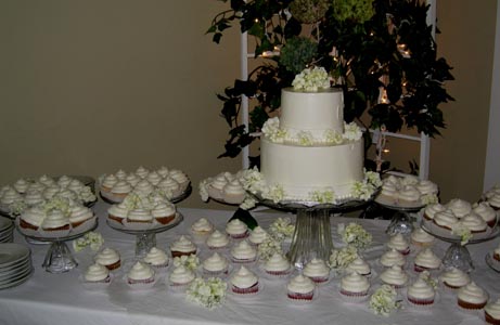Wedding Cake with Cupcakes Wedding Cake Image