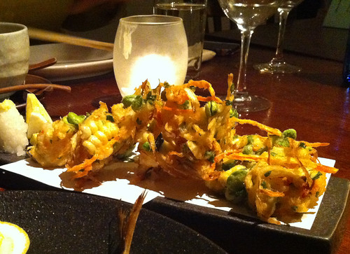 Shrimp and root vegetable tempura