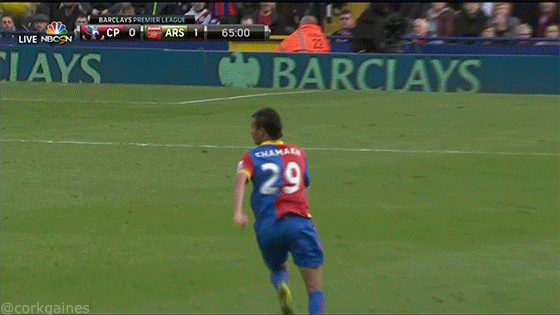 10492473506 35d64cf232 o Shocking! Mikel Arteta fouled by Marouane Chamakh, Arteta sent off with straight red card! [Gif]
