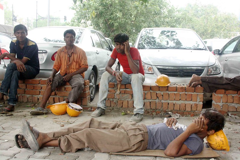 Photo Essay – The Relaxing Labourers, Connaught Place