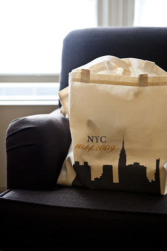 KateRussWedding_NYC tote bag favors_photo by Augie Chang