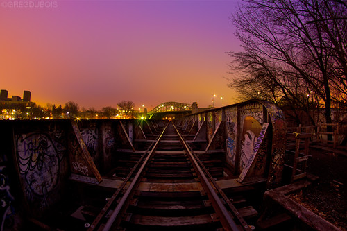 CSX Railroad Bridge x Boston University Bridge at Dawn, Cambridge MA by Greg DuBois Photography