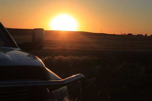 Nebraska sunset on the Dodge.