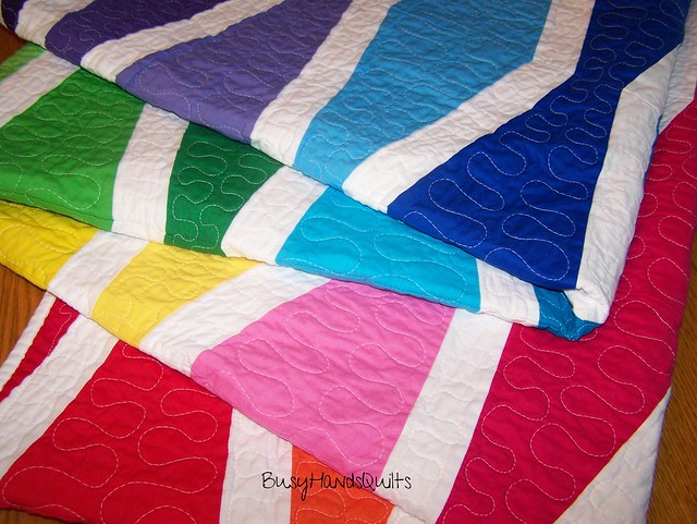 Rainbow Wave Quilt in Twin Size