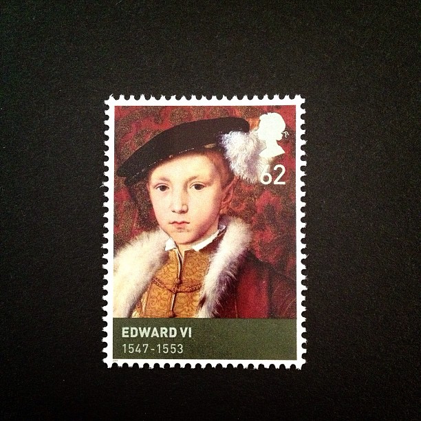 Day 9: Red #edwardVI #stamp #postagestamp #red #boy #royalty #british #uk #psjune #postalsociety #tudor