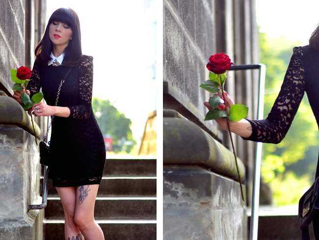 Lace dress and red rose blog 10
