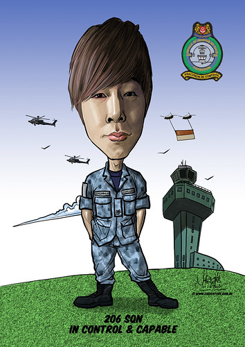 Benjamin Ker caricature for Singapore Air Force