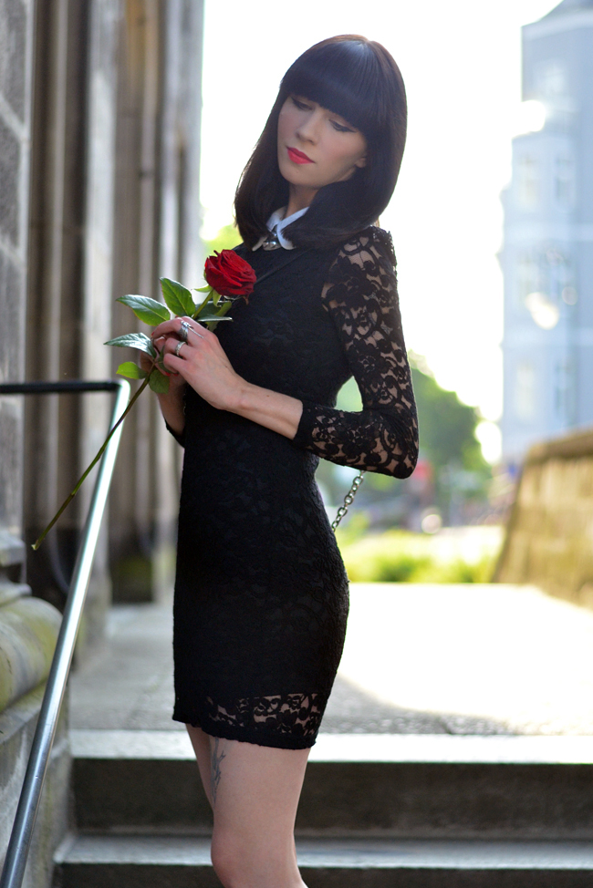 Lace dress and red rose blog 5