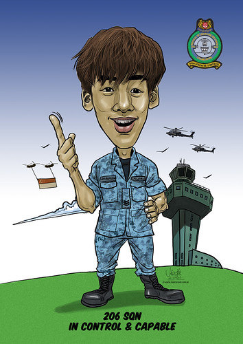 Shawn Leow digital caricature for Singapore Air Force
