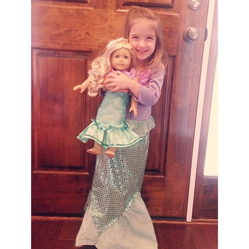 first matching outfits. ariel costumes.  #americangirl #austins4thbirthday #bffs