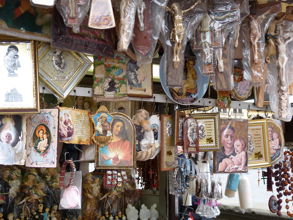 Religious souvenirs outside of "Il Santo", Padova