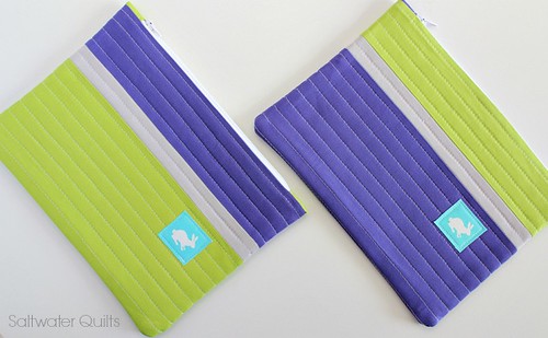 Purple lime zipper bag