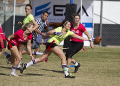 Blondes versus Brunettes charity flag football game - 2014