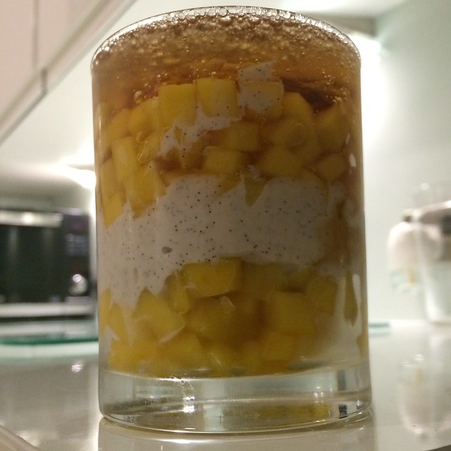 Mango yoghurt ginger ale jelly dessert