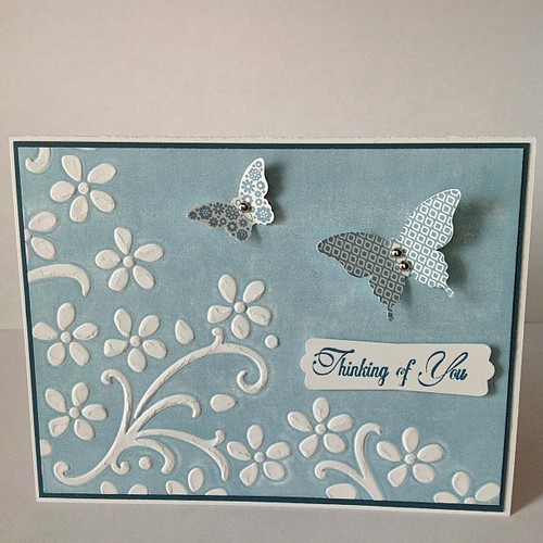 Blue on white card #stampinup