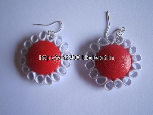 Handmade Jewelry - Paper Quilling Dome Flower  Earrings (2) by fah2305