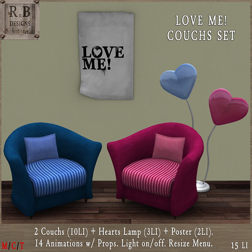 NEW GIFT *RnB* LOVE ME Couchs Set - 14 Animations & Light on-off (np)
