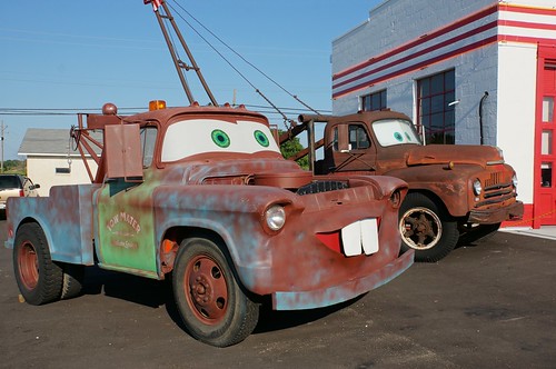 Tow Mater prototype at Cars on the Route - Route 66, Galena, KS