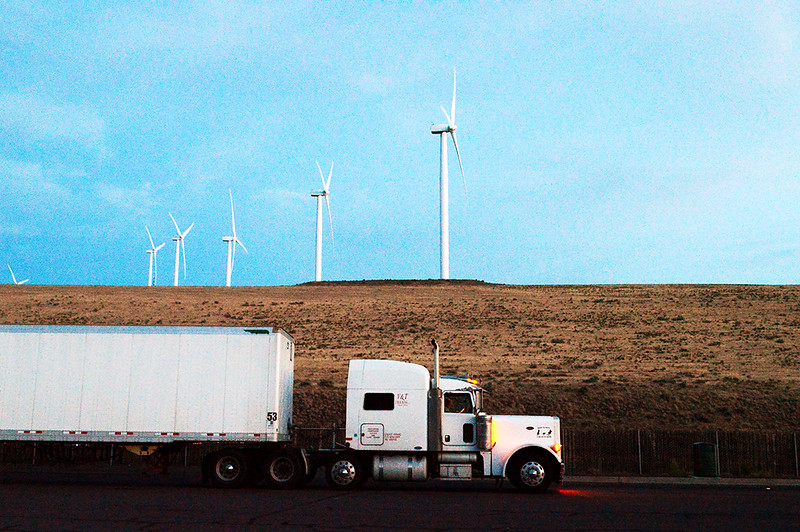 Truck and Wind Turbines
