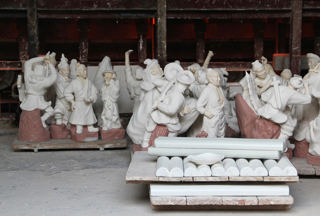 statues at the kiln