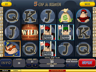 free Cops and Bandits free spins 5 of a kind win
